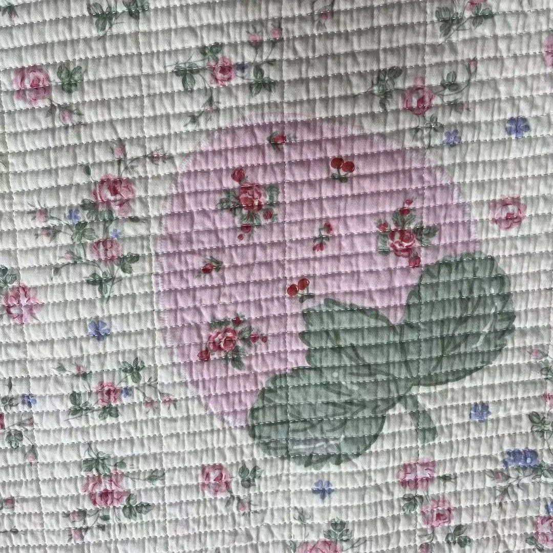 【绒兰】韩式里外全棉水洗绗缝夹棉多功能床垫床盖13号甜心草莓