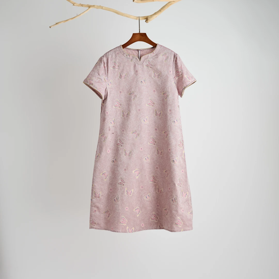 夏季桑蚕丝蝴蝶连衣裙连衣裙662162