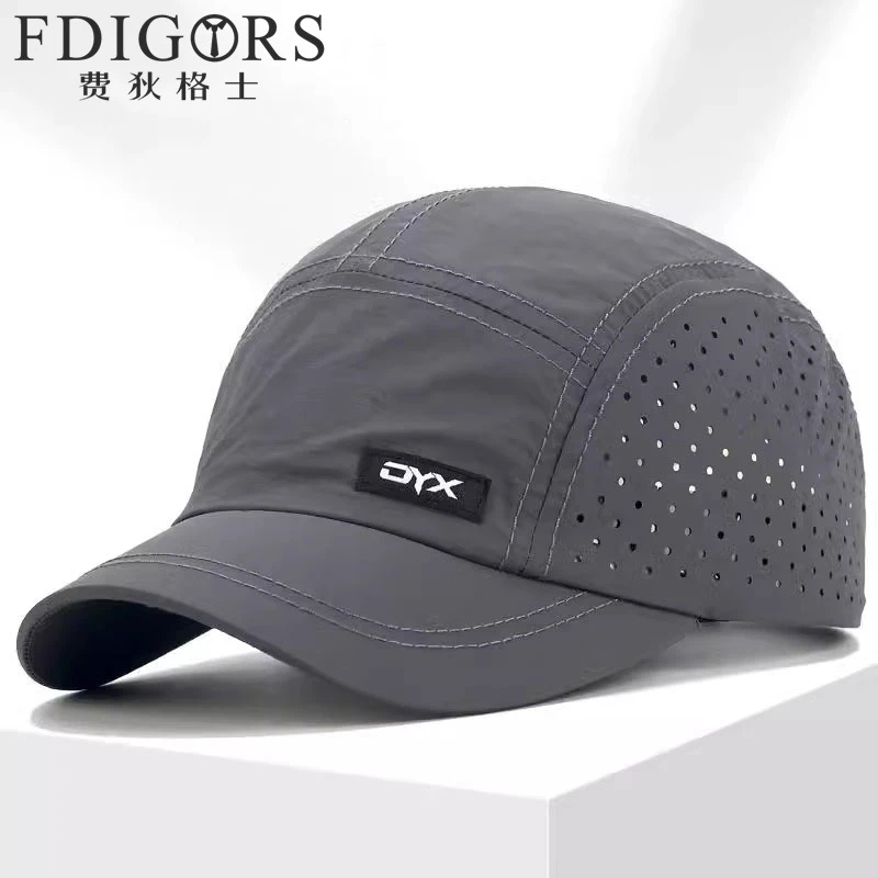 FDIGORS速干帽子男款夏季透气薄款灰色短帽檐马术帽网眼棒球帽
