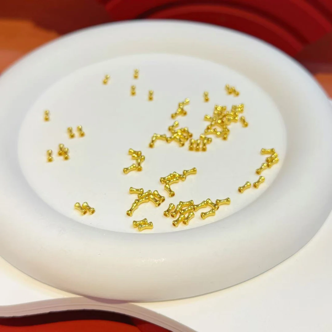 【年货节 跨年专属】【2个】18K金2*5mm竹节（多样性发其一）HNZ8402