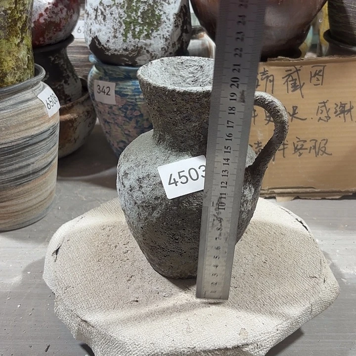 摆件陶高19口7无孔4503
