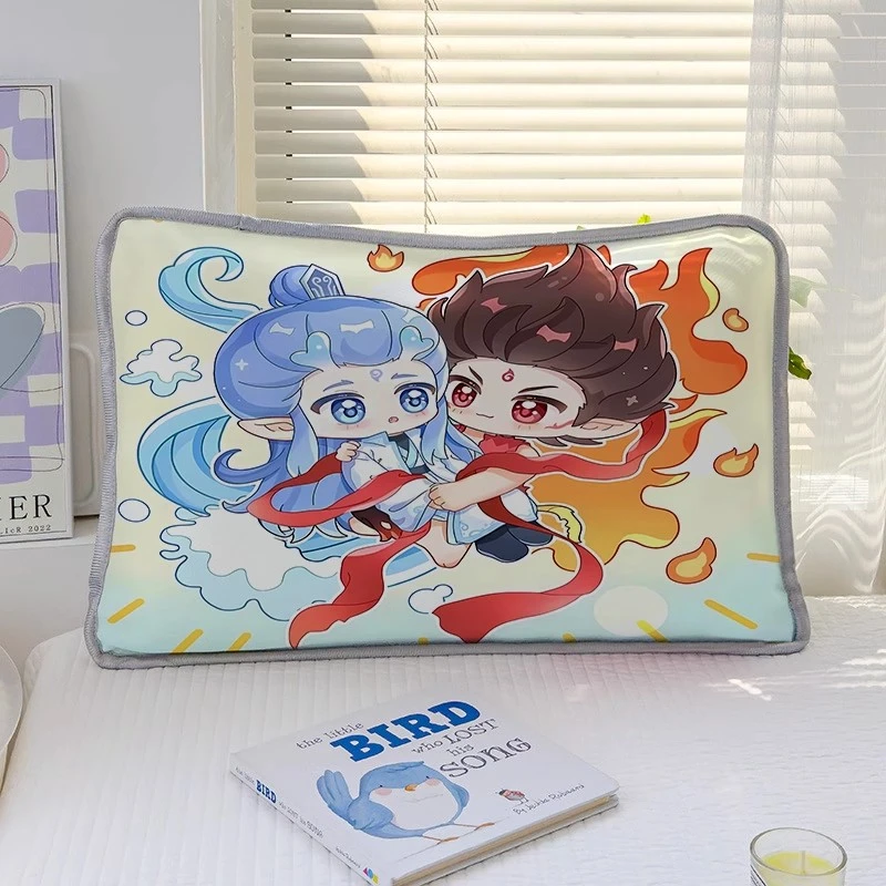 新款哪吒冰丝印花枕套卡通儿童宝宝凉感枕袋学生宿舍单人透气枕套