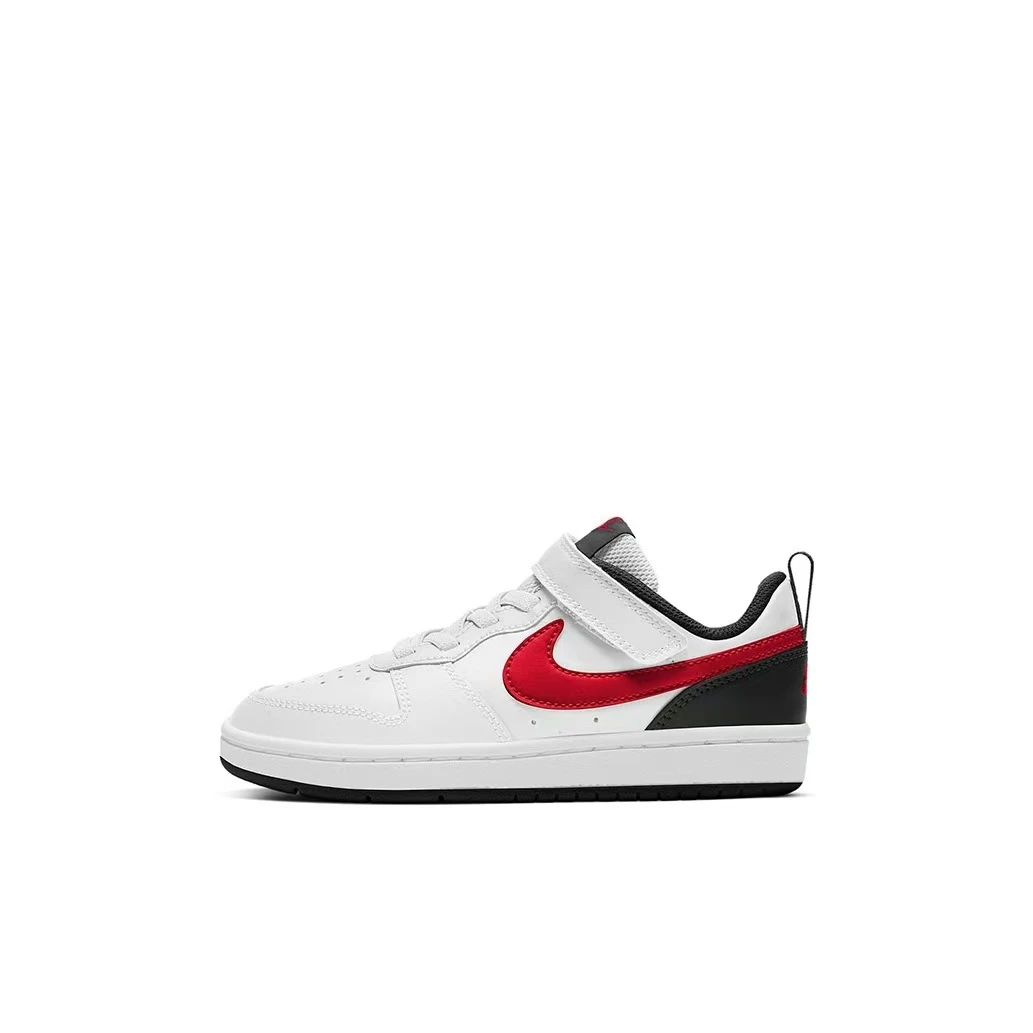 【无盒】Nike Low 2 低帮 板鞋 白红黑 中小童 BQ5451-110
