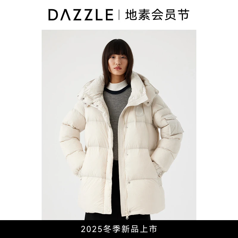 【新品上市】DAZZLE 地素短羽绒25年冬季新款白色羽绒服女2J4K289