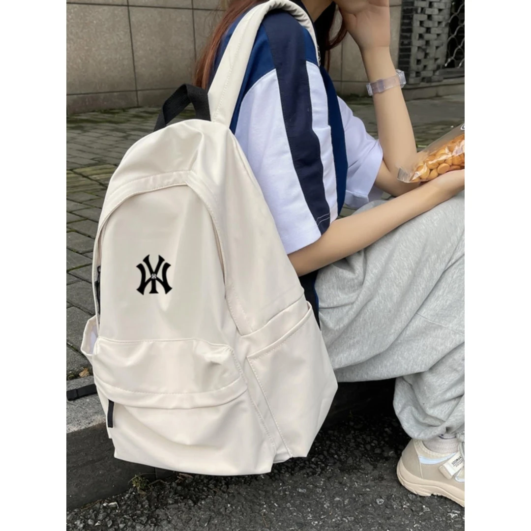 书包女大学生大容量简约背包初中高中生双肩包女电脑旅行包