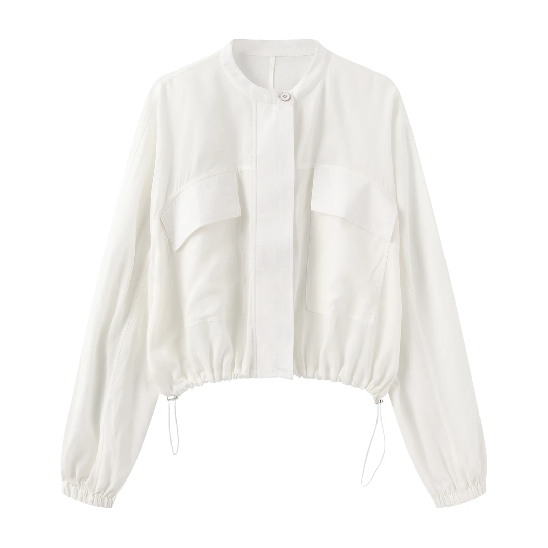 JSTZ  【逸白清风】进口面料龙赛尔亚麻宽松休闲百搭夹克 女    J12