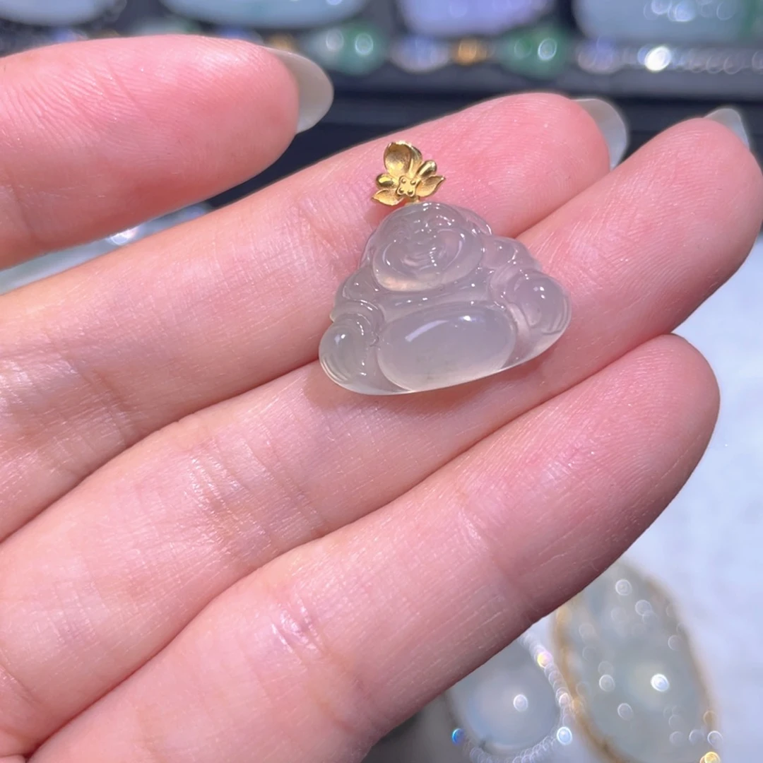 颈饰18K金镶嵌翡翠翡翠