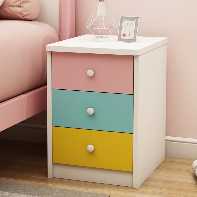 床头柜简约超窄迷你小型卧室彩色柜儿童收纳储物柜免安装定制30cm