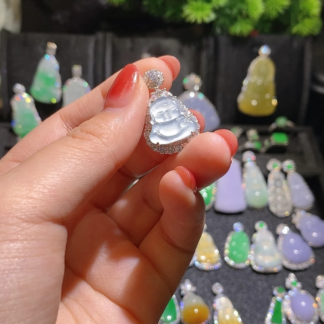 颈饰银S925镶嵌翡翠天然翡翠