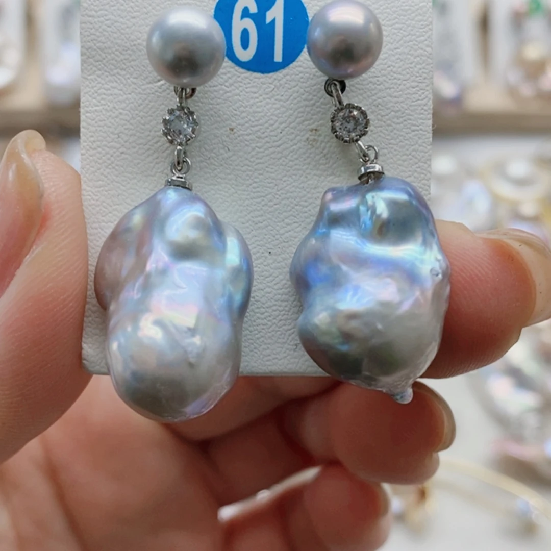 【闪购商品】淡水珍珠耳饰银S925镶嵌