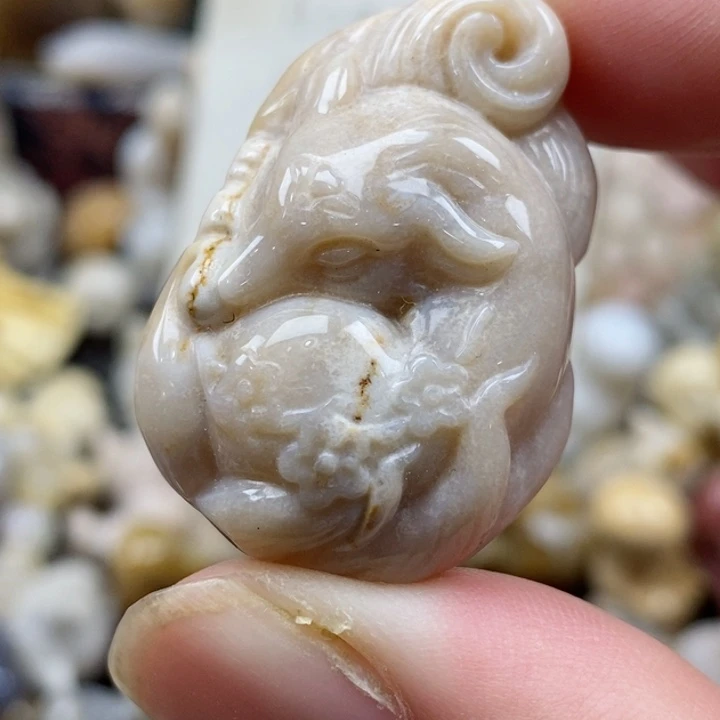 颈饰未镶嵌硅化珊瑚（珊瑚玉）有瑕 小