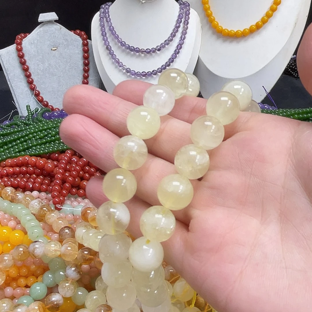 玛瑙/玉髓未镶嵌半成品柠檬黄晶12‘