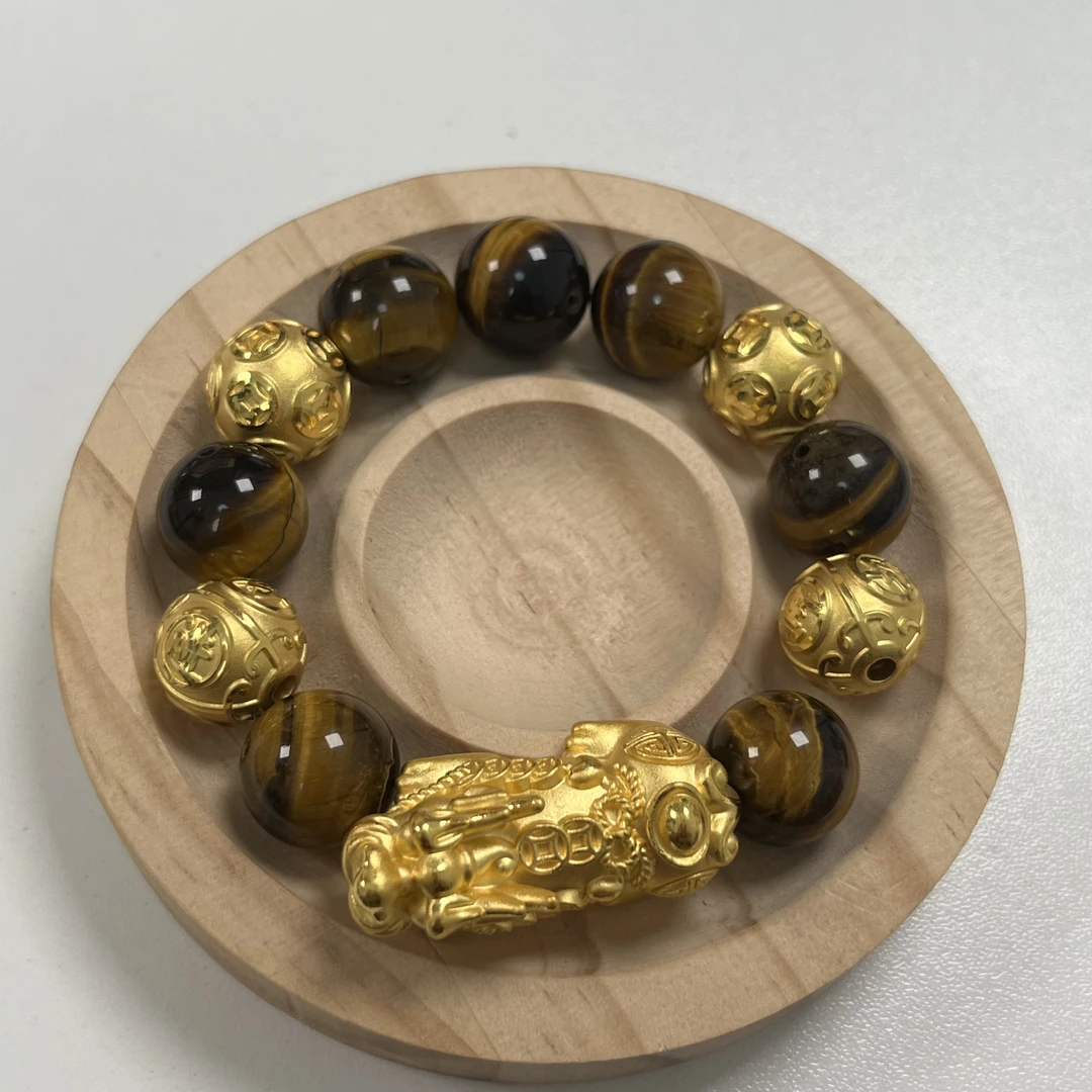 足金笑纳百财貔貅手串