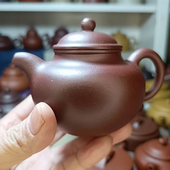 紫砂茶壶原矿紫茄泥莲子内推260cc半手工