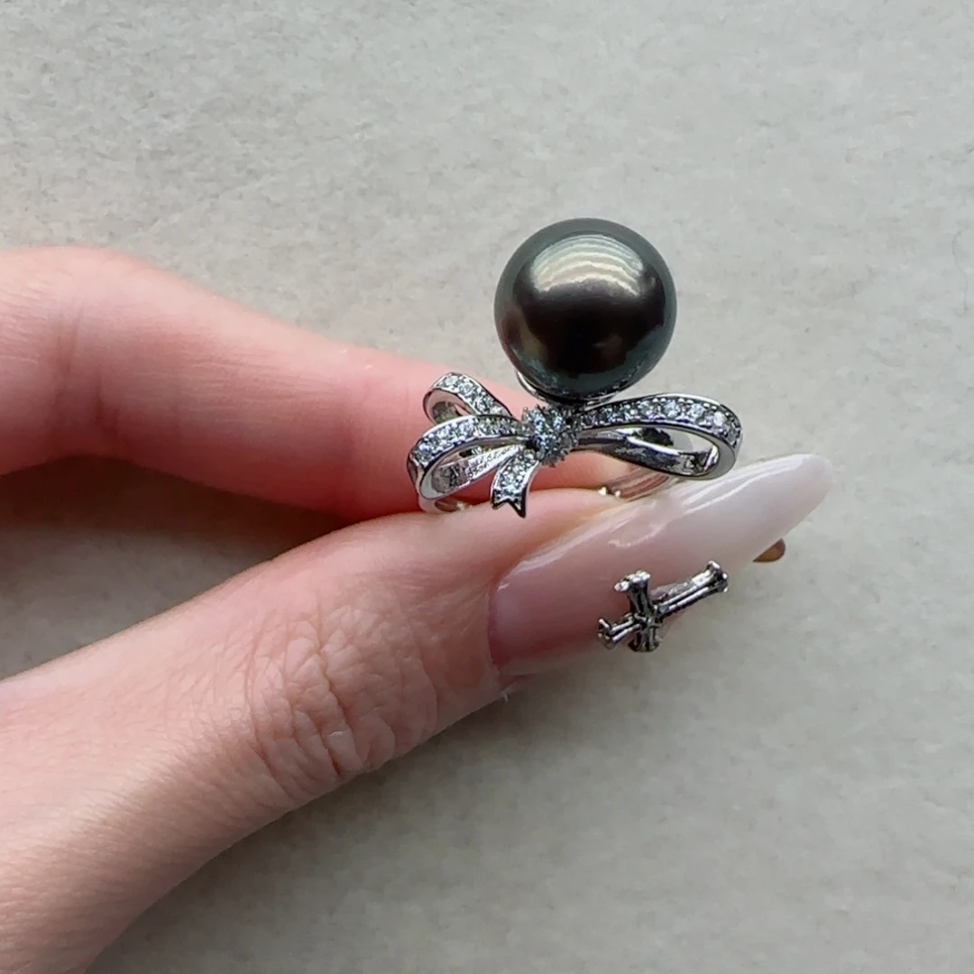 戒指78银S925镶嵌海水珍珠