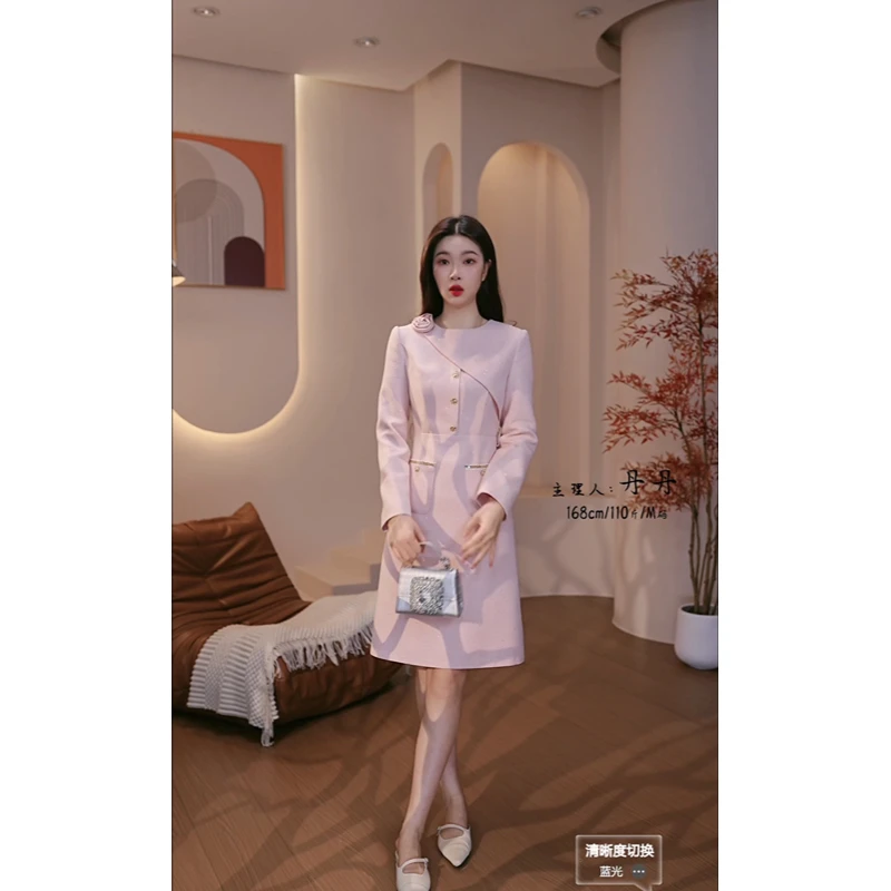 【蒂妮佳】1947品牌女装气质显瘦高定长袖连衣裙