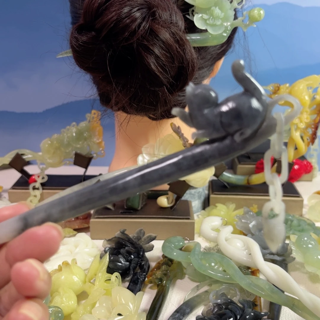 P***n蛇纹石玉合金发饰