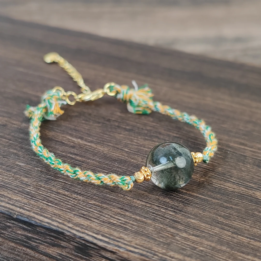 手工编绳绿幽灵手绳