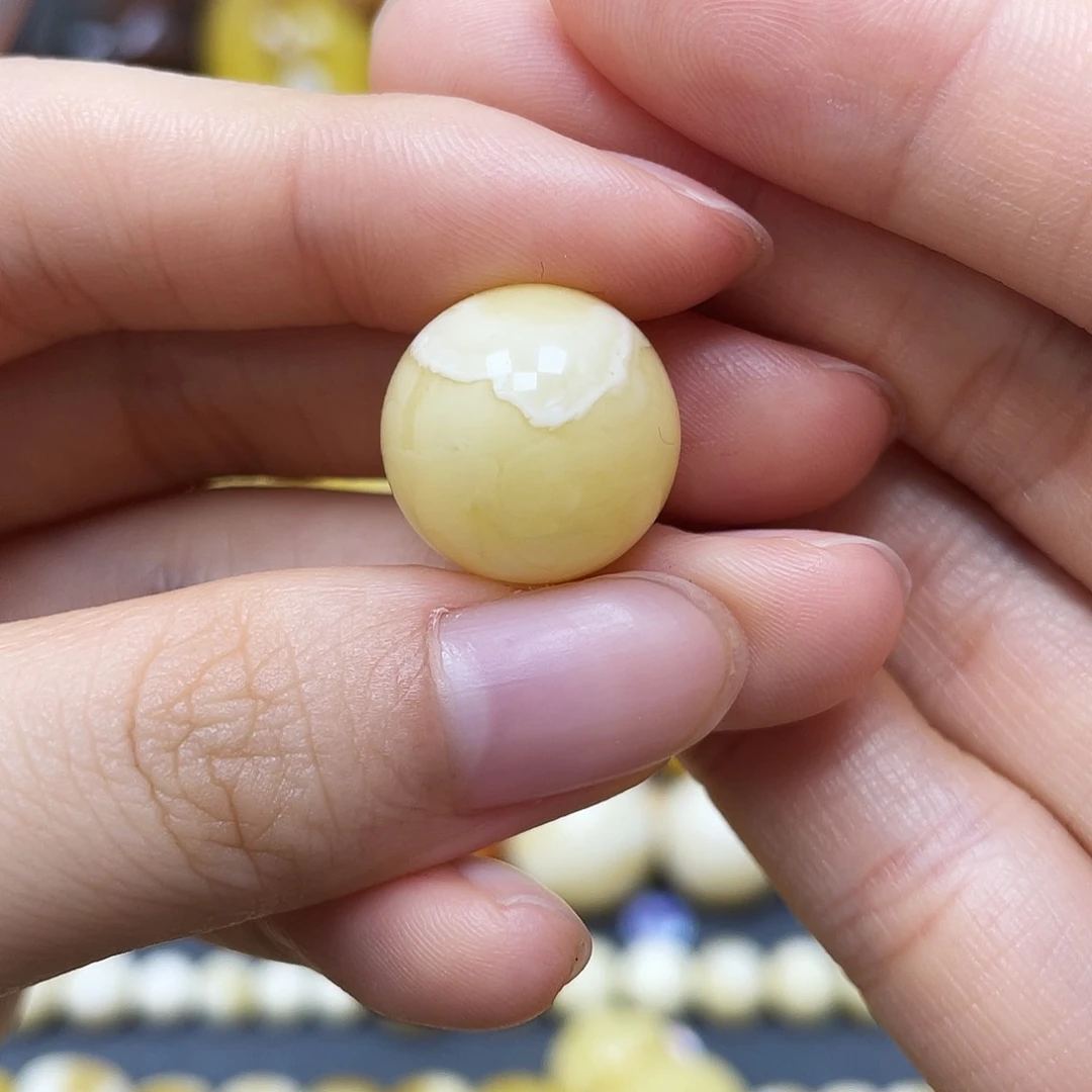 未镶嵌蜜蜡裸石圆珠16.1mm