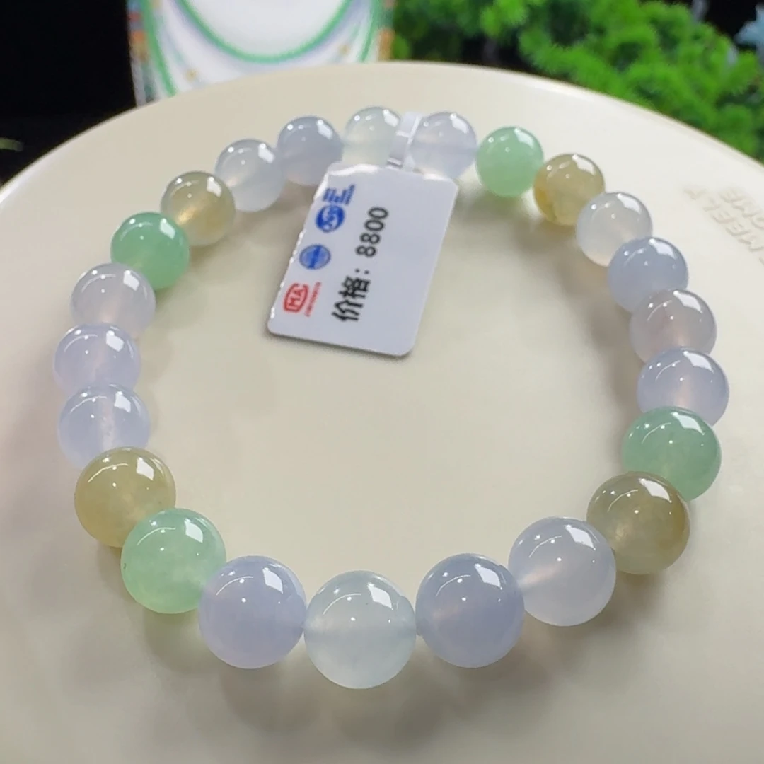 翡翠未镶嵌手链多宝单圈卡8mm