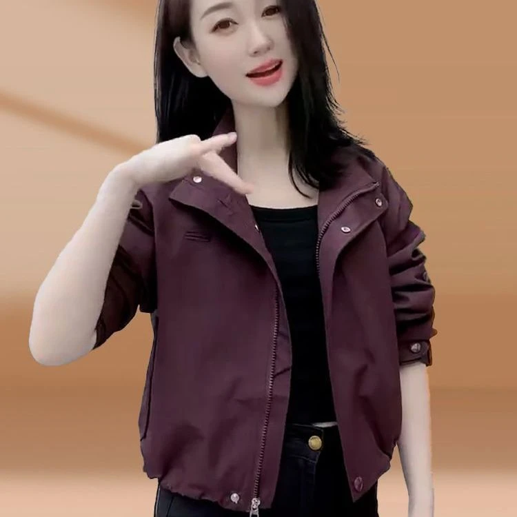欧货短款设计感冲锋衣外套女春秋新款小个子休闲气质百搭夹克