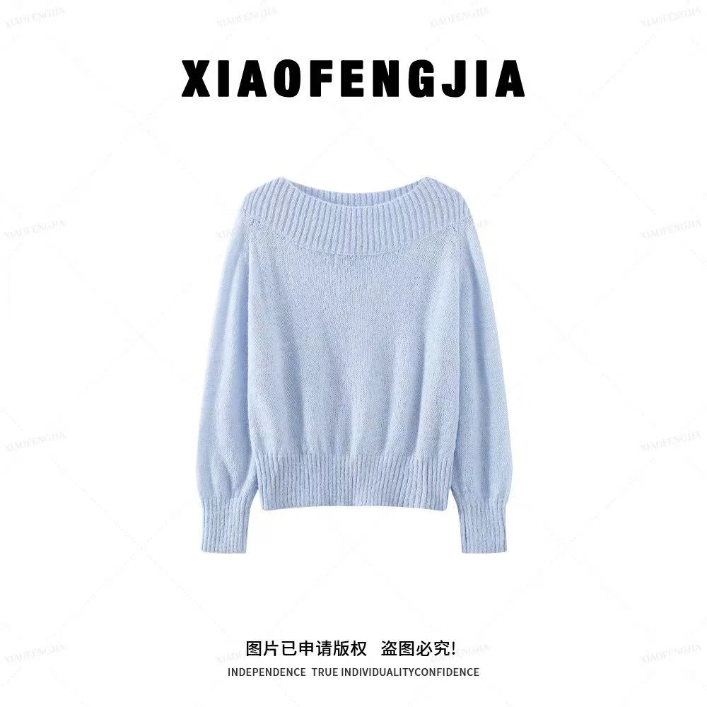 【艺术系】2025秋季新款【四季青小封家轻奢】长袖宽松针织上衣8067