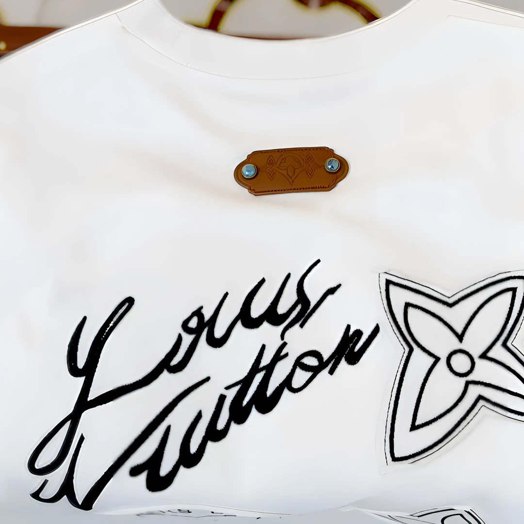 Lord Yan 备夏季宽松刺绣圆领潮牌情侣纯棉T恤82603