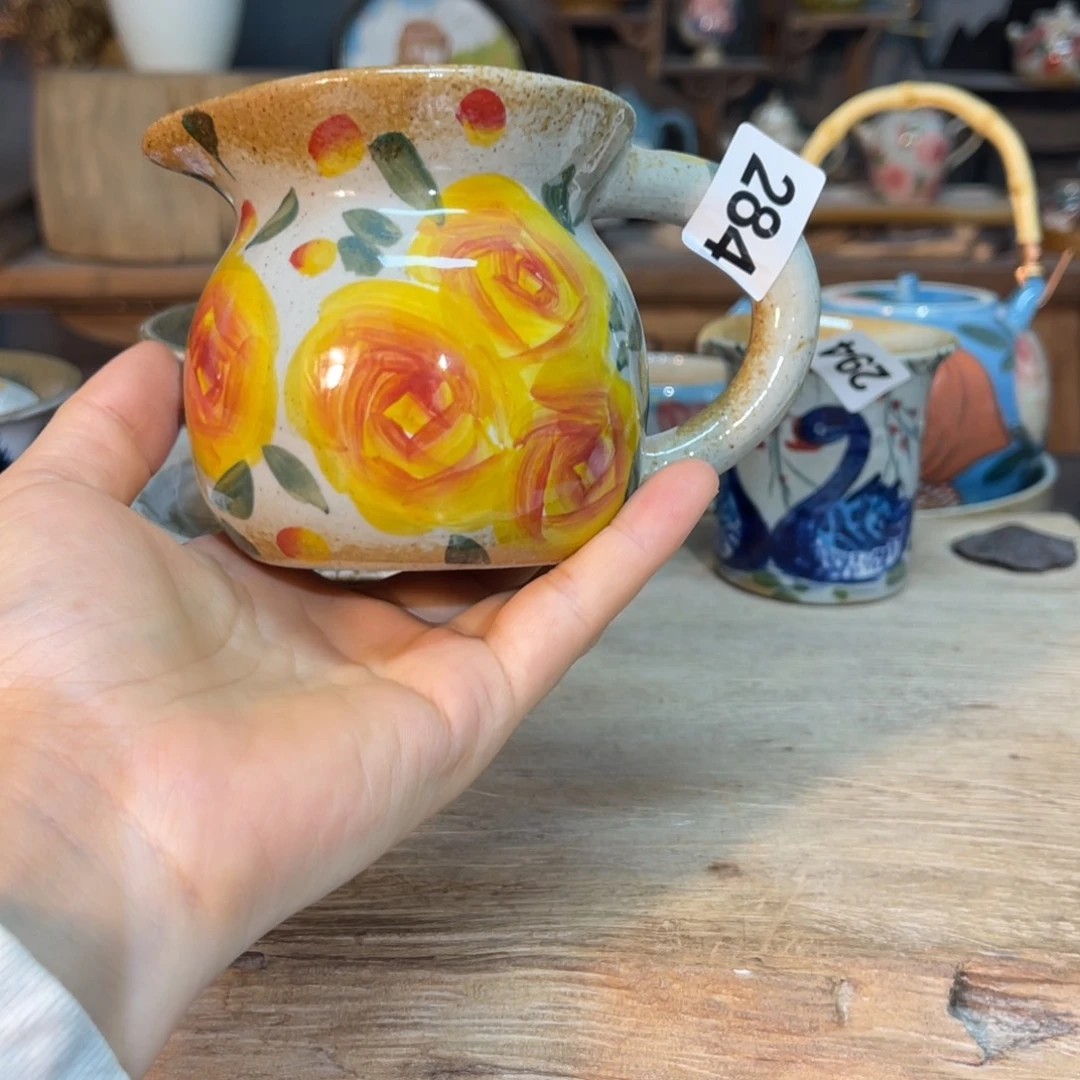 壶素浅陶瓷手工手绘