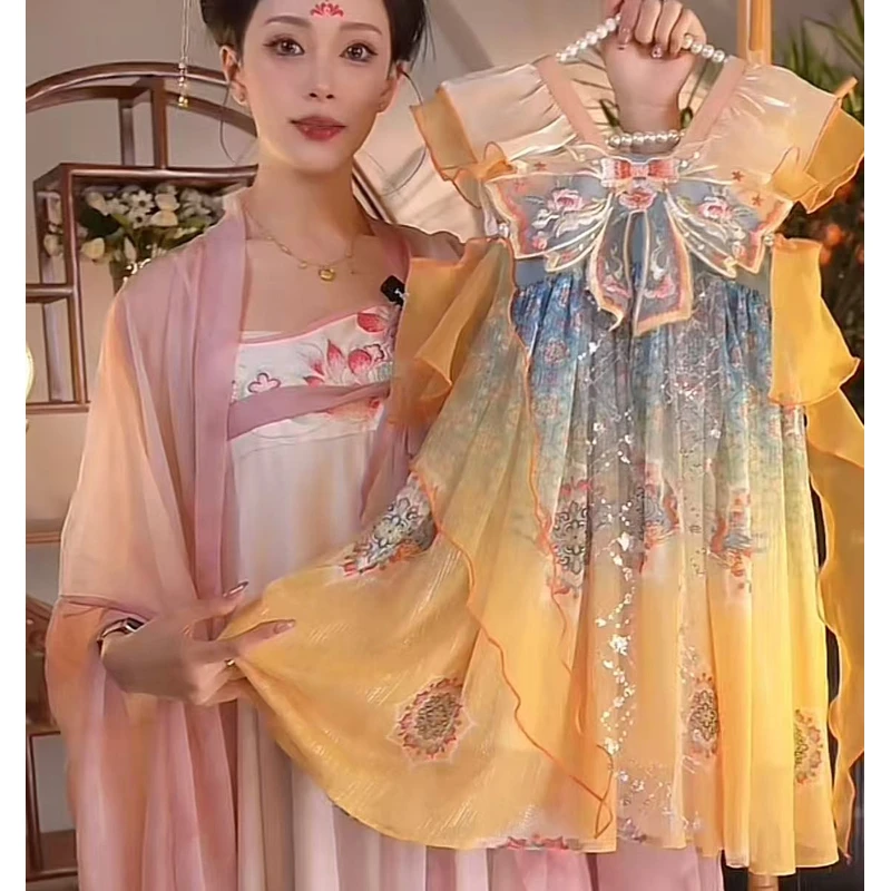 W【流金织梦】2025新款女童国风仙气中国风夏季汉服2537