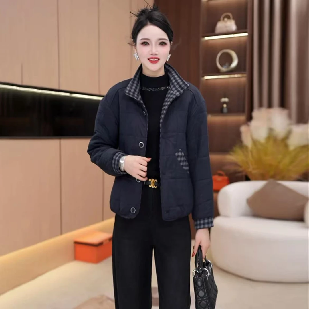 【外套】蓄热棉秋冬新款优雅气质女装时尚加棉加厚休闲百搭短外套