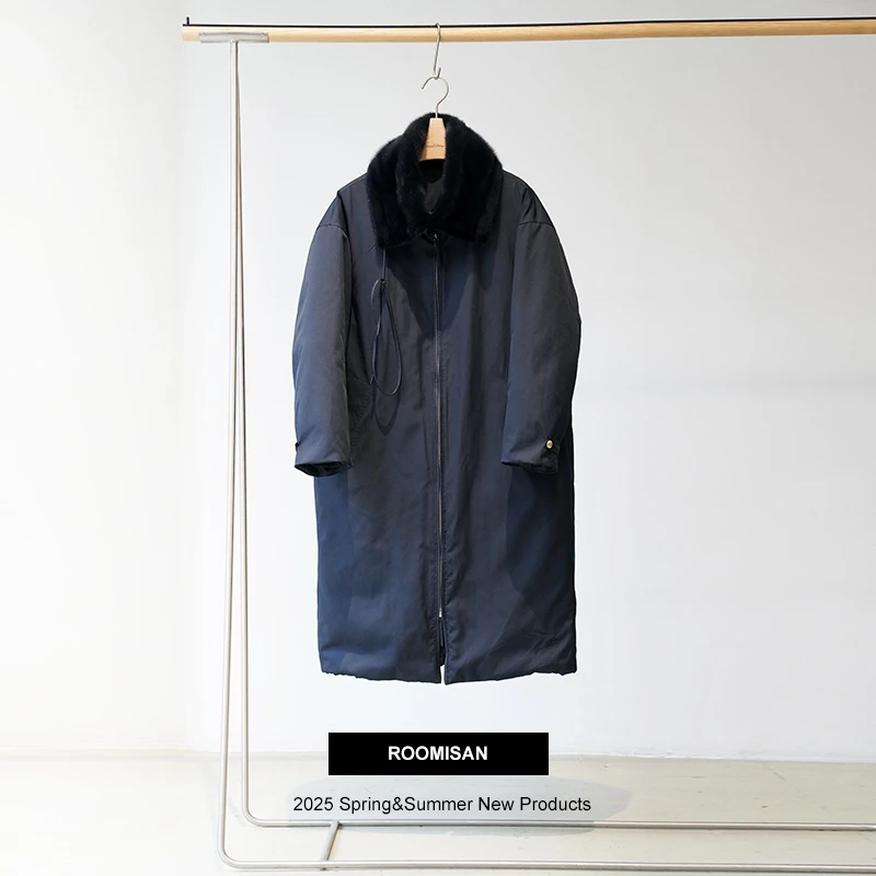 ROOMISAN【25SS/极简定制水貂毛领90白鹅绒长款鹅绒服】24896