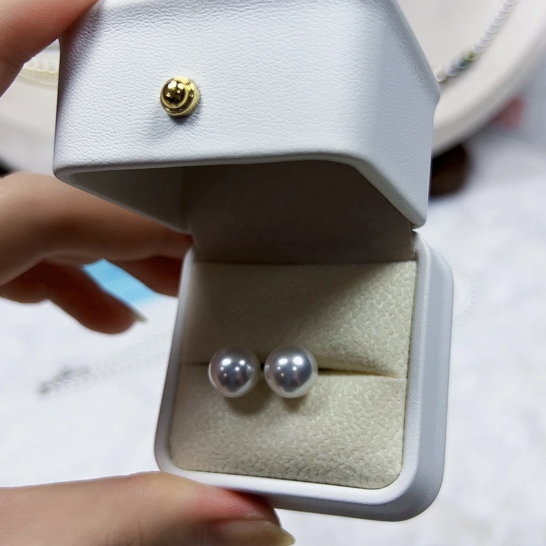 非金属925银白珠耳钉