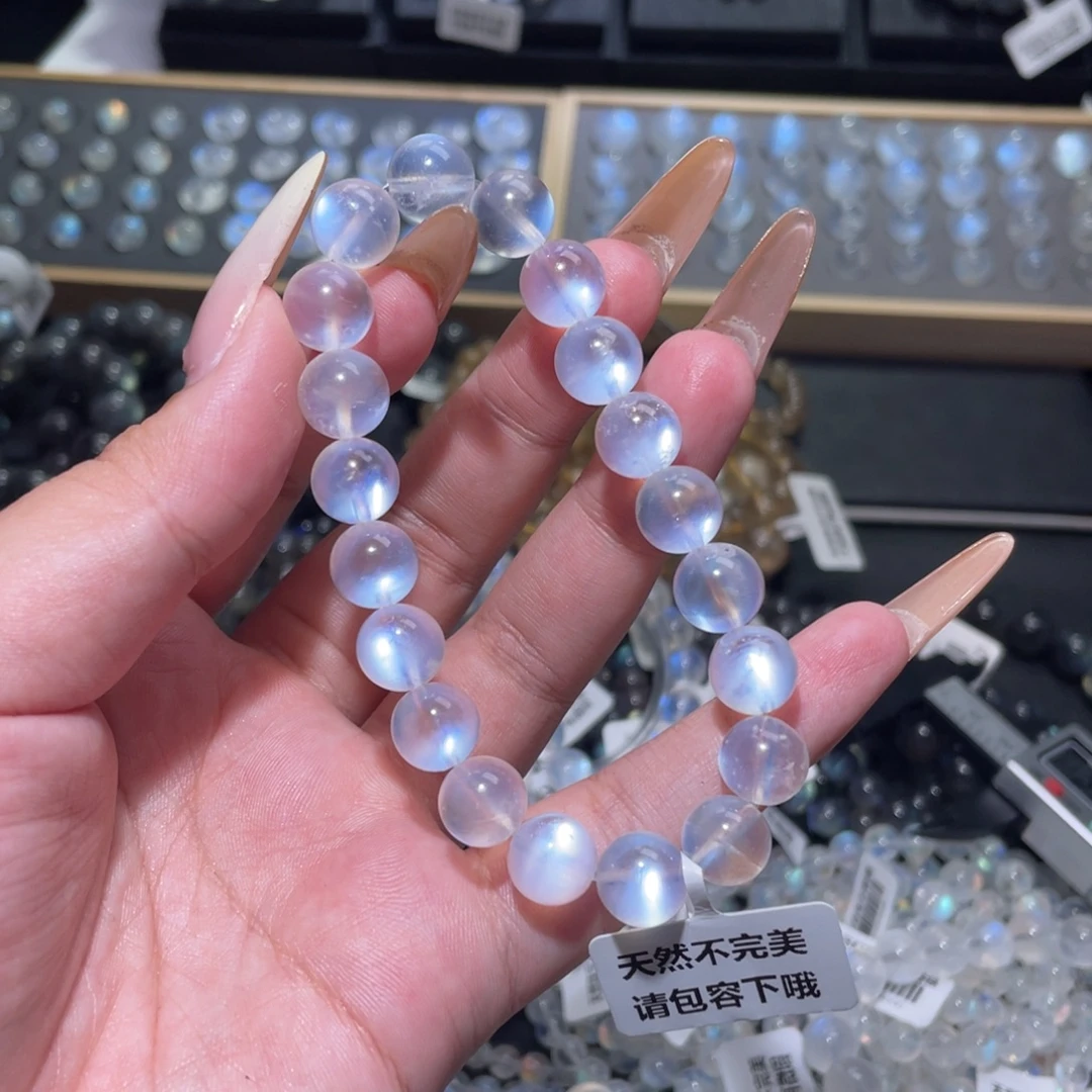 长石手链未镶嵌蓝月光手链10mm