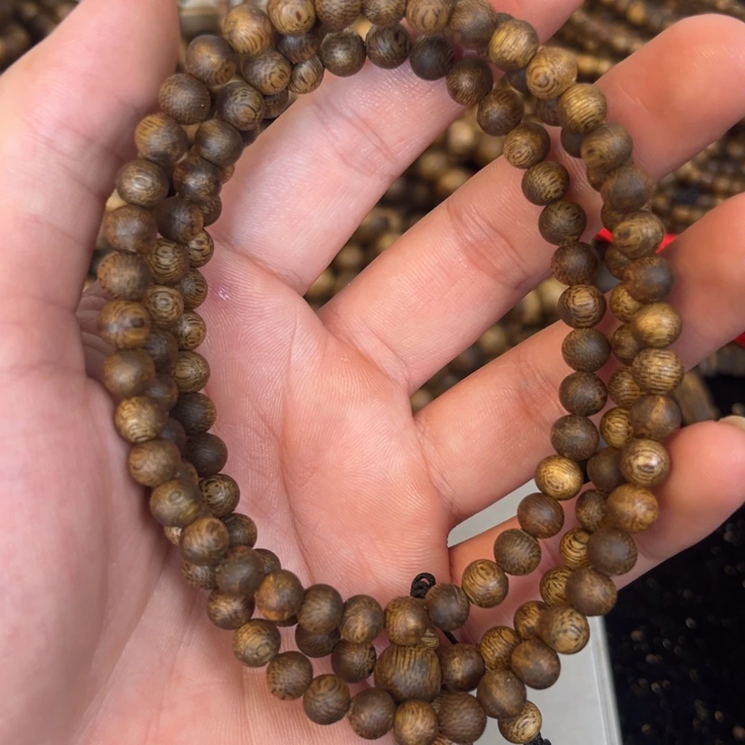 沉香沉香碎屑 06mm圆珠多圈 重10克+