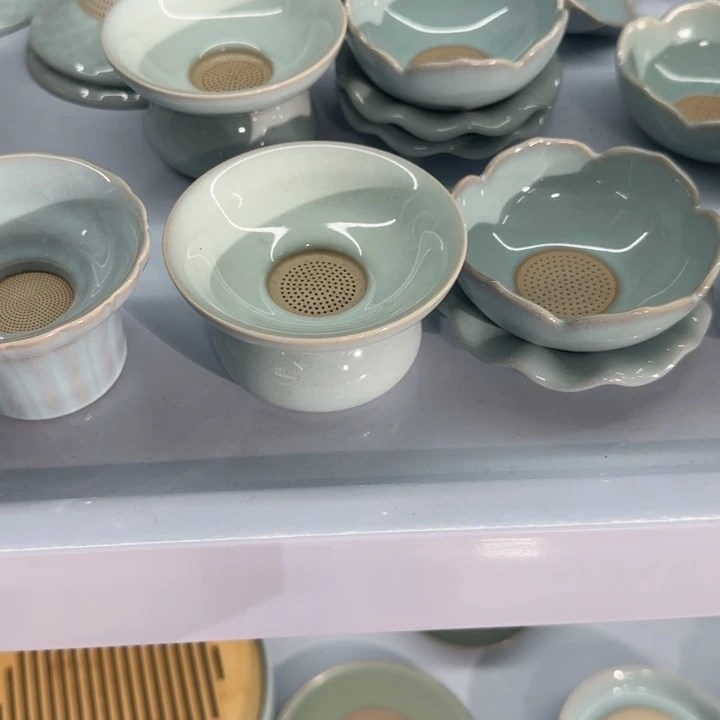 微瑕天青圆茶漏1111