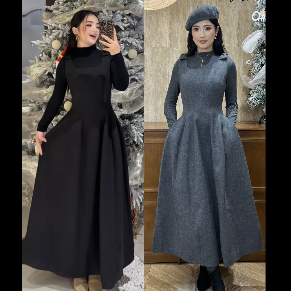 【Rayhon】新款法式复古收腰显瘦气质连衣裙秋冬款式套装0093