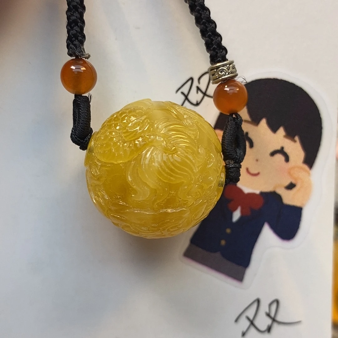 未镶嵌定制琥珀龙珠