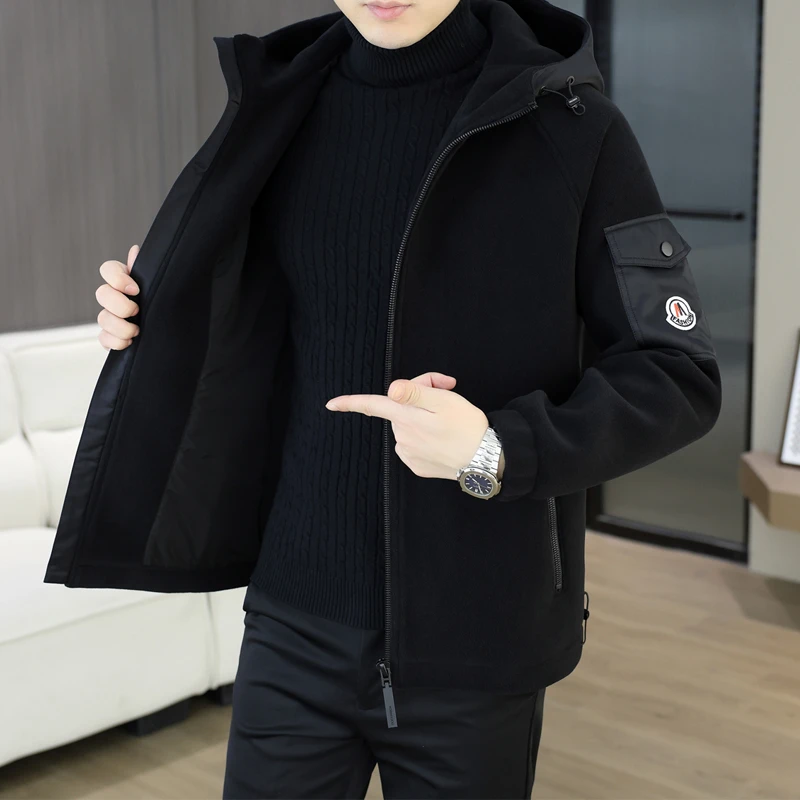 新款高档秋冬季摇粒绒外套男士休闲防风保暖奥粒绒夹克上衣服