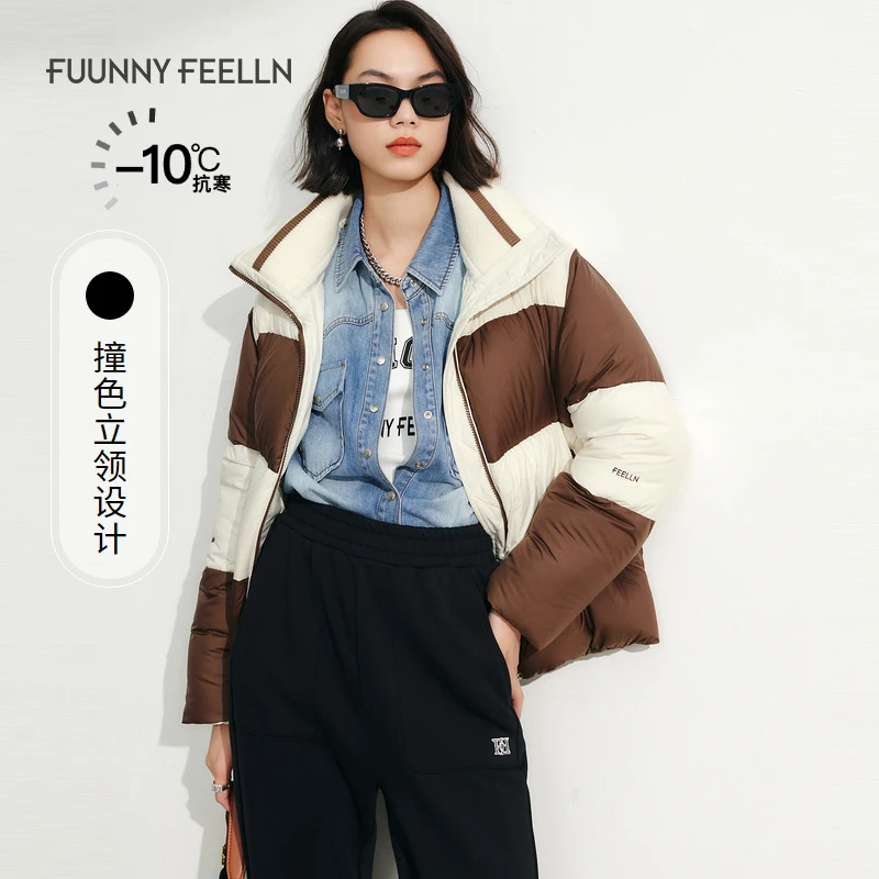FF||仿佛冬季羽绒服女短款撞色设计感小众FZ00940