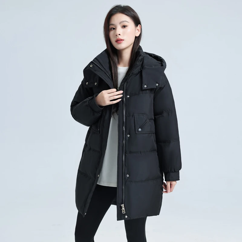 2025年冬季新款女中长款棉服高级感时尚宽松加厚大码棉衣棉袄外套