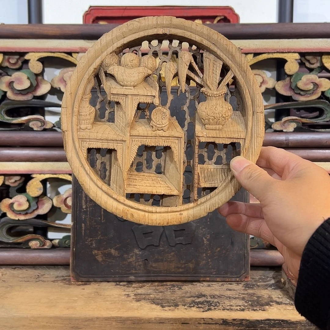 香榧木老木雕花板