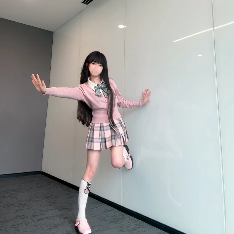 北璃酱日系jk制服原创正版洛樱半身格裙高腰女学生半身短裙学院风