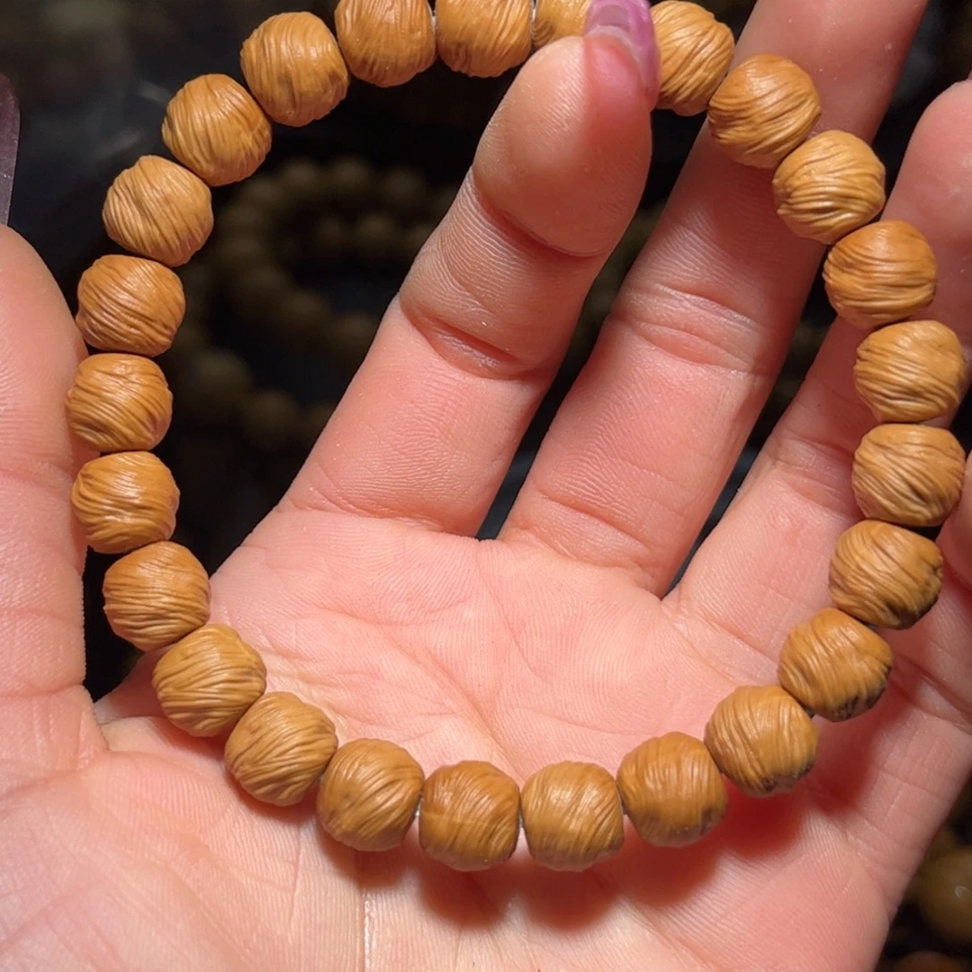 猴头核桃吊坠9+龙岩料雕刻鬼印无相手串全品无瑕无药