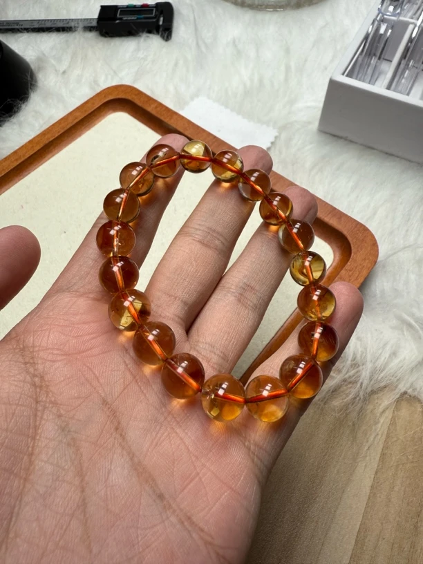 非金属仿水晶手链 非金属黄色时尚饰品手串