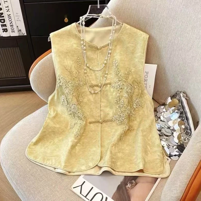 (花影)重工绣花高级感新中式改良唐装新国风百搭女马夹