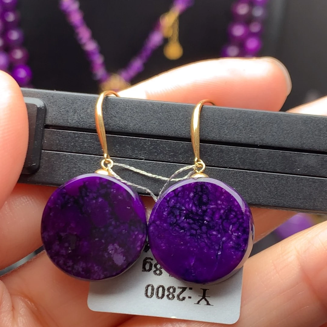 苏纪石（舒俱来）18K金镶嵌耳饰