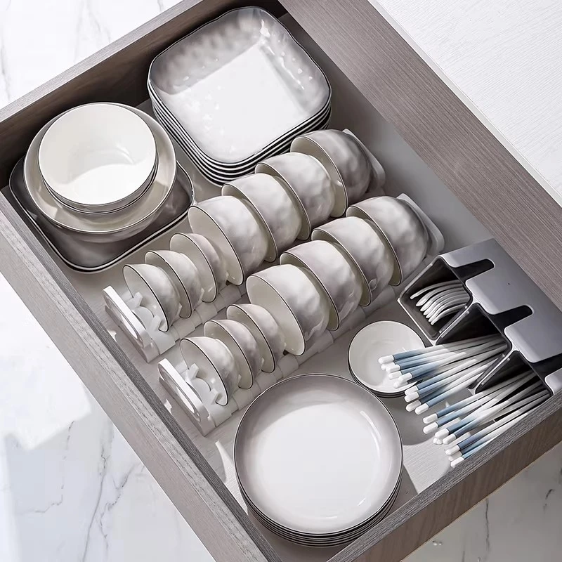 釉下彩餐具套装碗家用2025新款高颜值陶瓷碗盘筷碗具碗碟套装家用