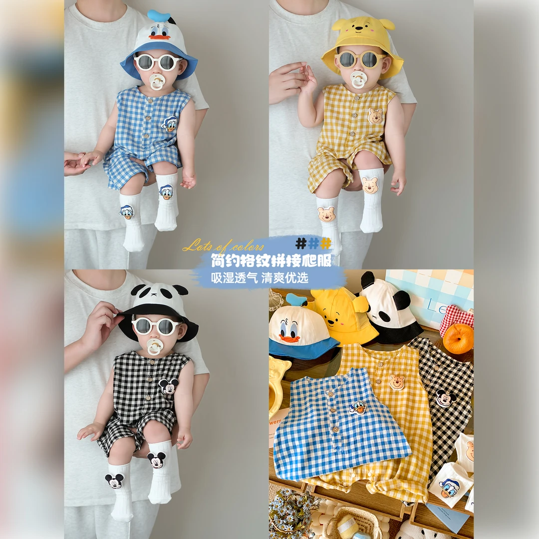 婴儿夏季薄款衣服新款宝宝连体衣夏日无袖背心小月龄超萌sk5935