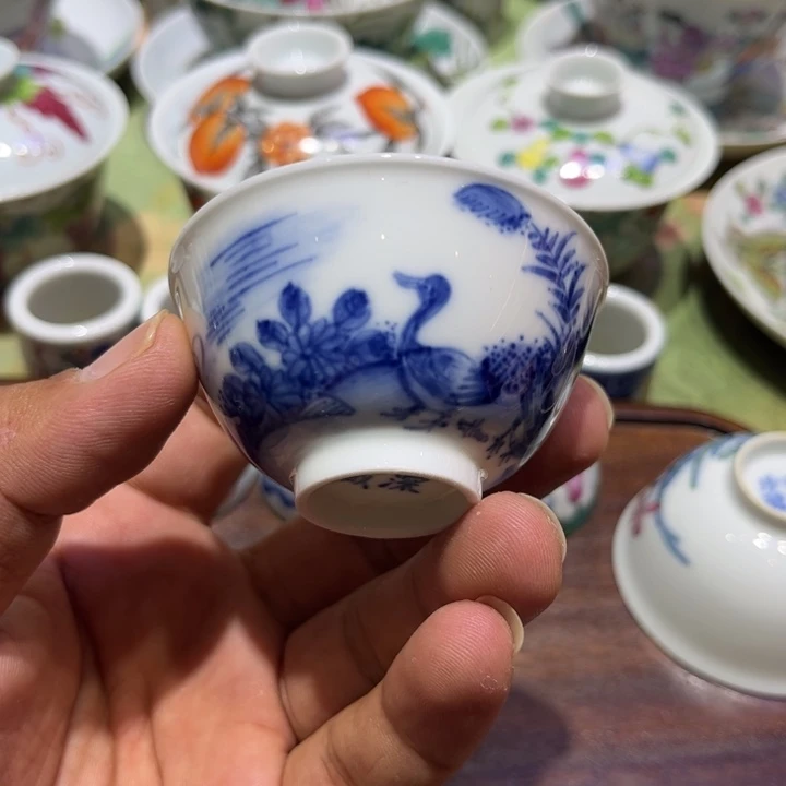纯手绘精品盖碗杯