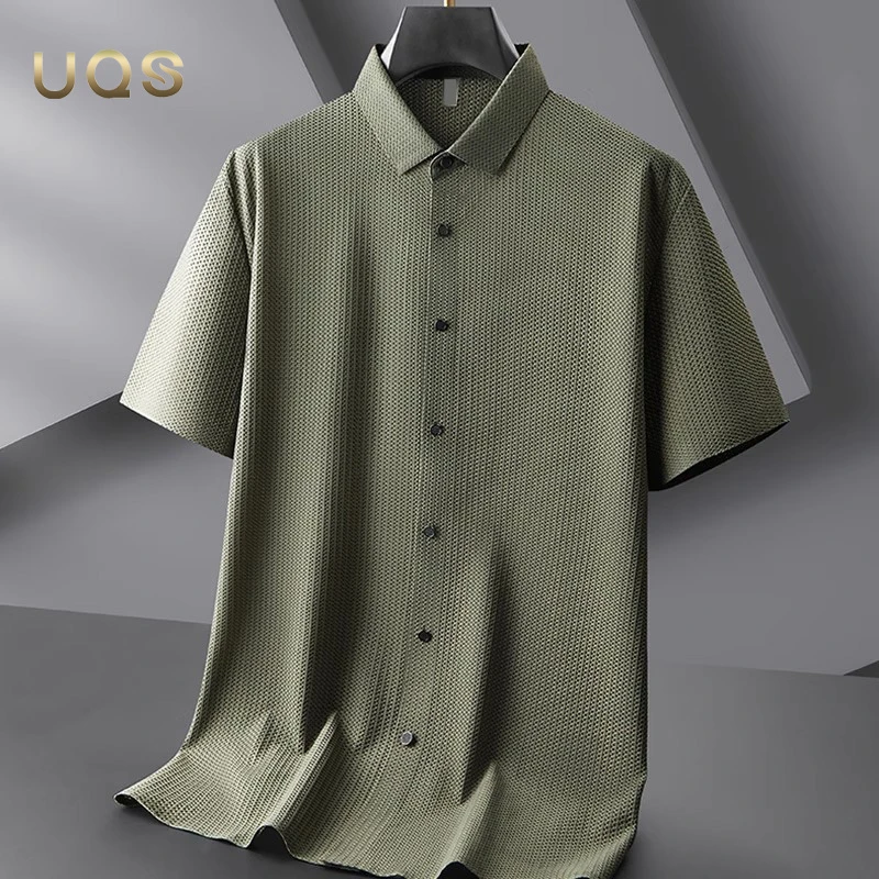 夏季新款男士短袖衬衫大码宽松舒适商务休闲免烫简约百搭日常通勤